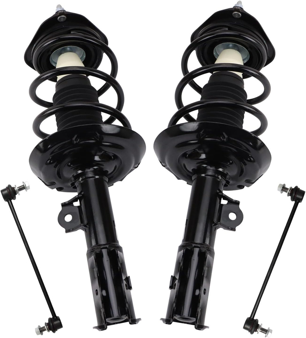 TRQ Front Suspension Kit Complete Strut & Coil Spring Assembly Sway Bar Stabilizer Link Compatible with 2019-2022 Toyota Corolla