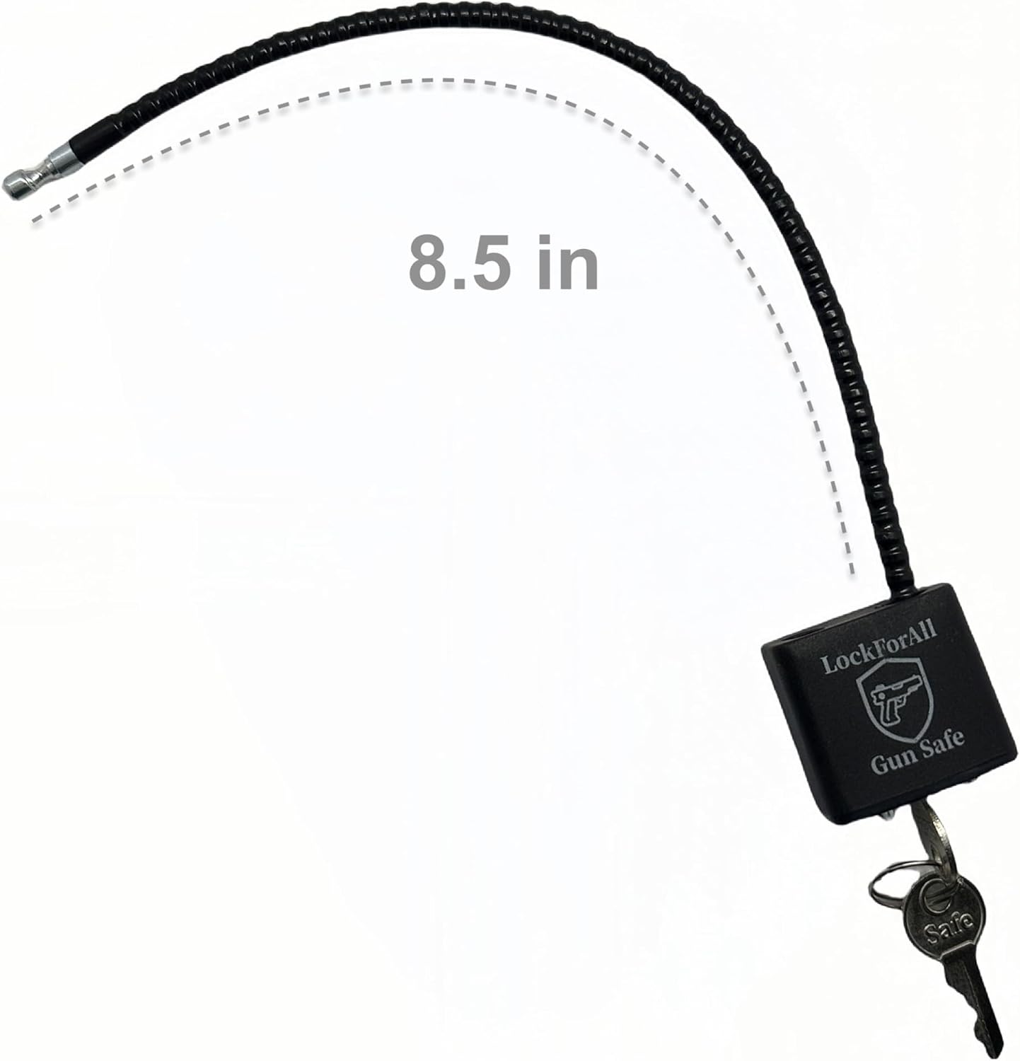 8.5' Cable Gun Locks with Keys-Hunting Sports, Keyed Alike Safe Lock CA DOJ Approved for Pistols, Handguns, Rifles, and Shotguns, Home, Storage Firearm Locking and Safety (100)