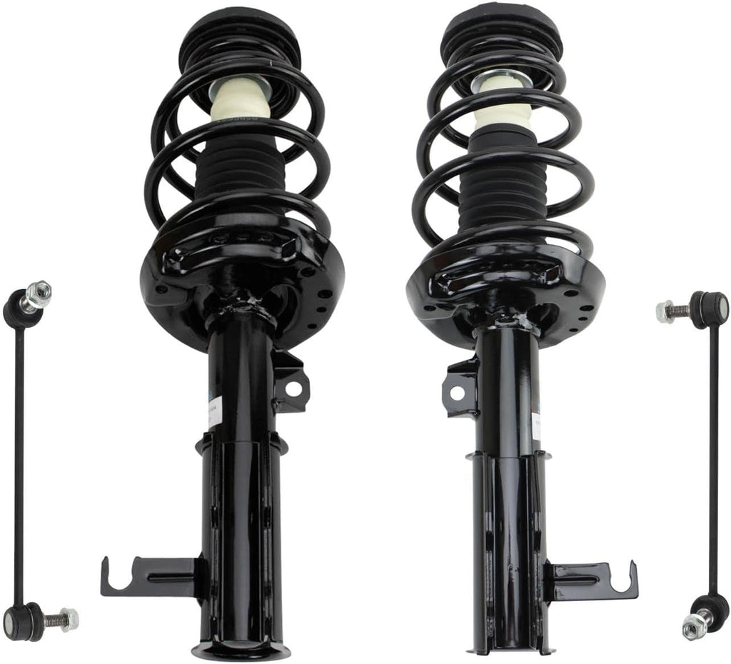 TRQ Front Suspension Kit Complete Strut & Coil Spring Assembly Sway Bar Stabilizer Link Compatible with 2018-2019 Cadillac XTS