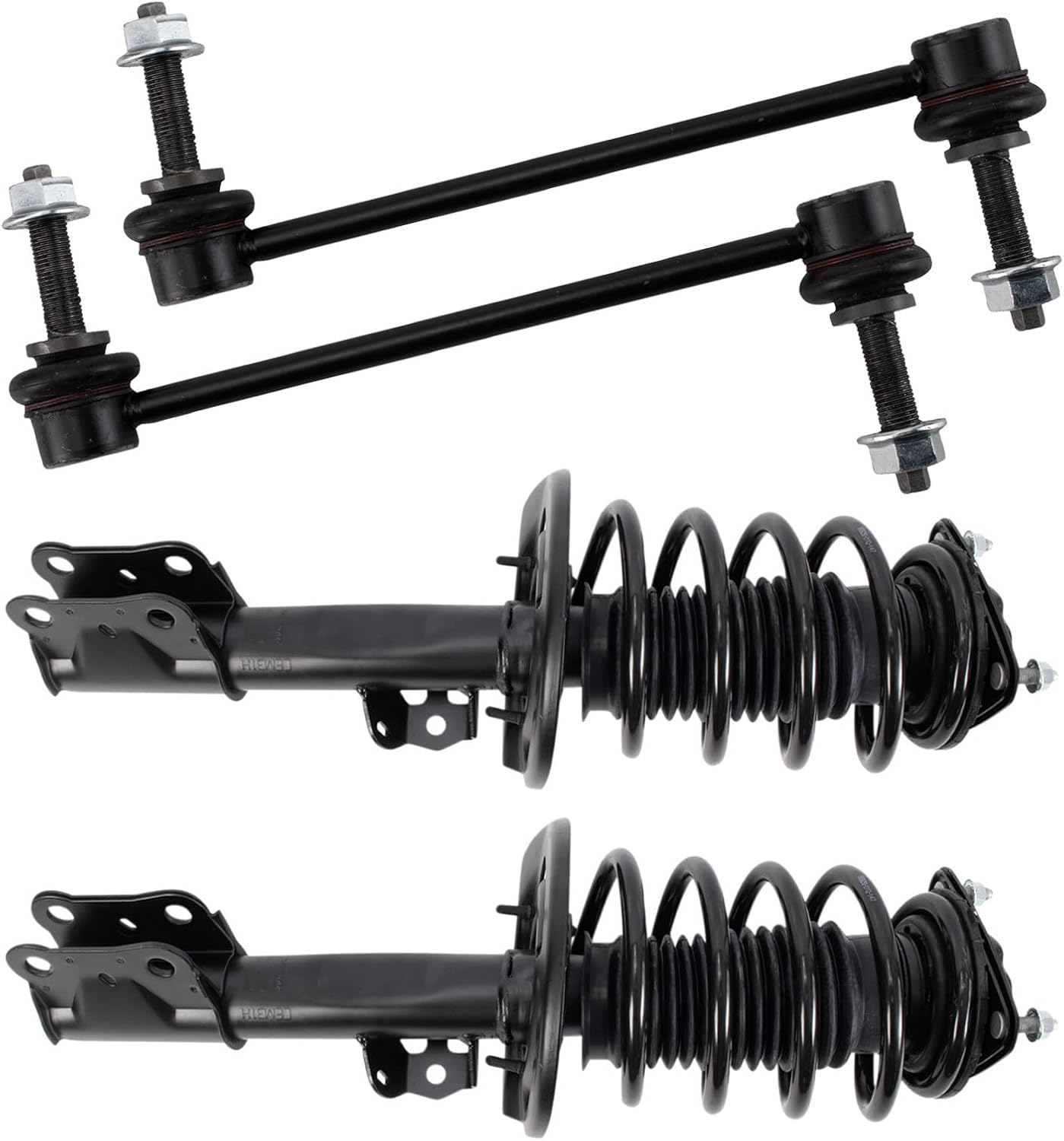 TRQ Front Suspension Kit Complete Strut & Coil Spring Assembly Sway Bar Stabilizer Link Compatible with 2015-2022 Ford Mustang