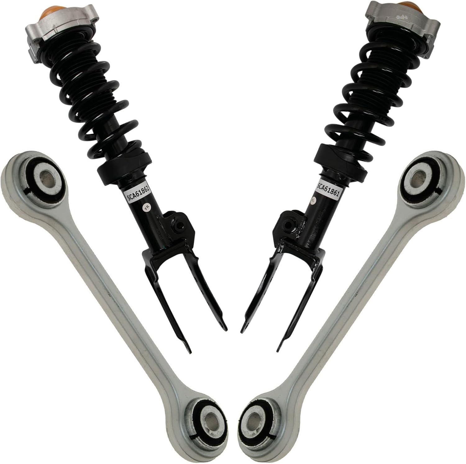 TRQ Front Suspension Kit Shock & Spring Strut Assembly Sway Bar Stabilizer Link Compatible with 2007-2015 Audi Q7 2003-2010 Porsche Cayenne 2004-2010 Volkswagen Touareg