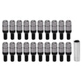 Brilluxa Wheel Lug Bolts, M14x1.5 Cone Seat Wheel Bolts Taper Lug Nuts 20PCS Black, Universal Car Tire Fastener Kit for Auto Wheel Installation Replacement