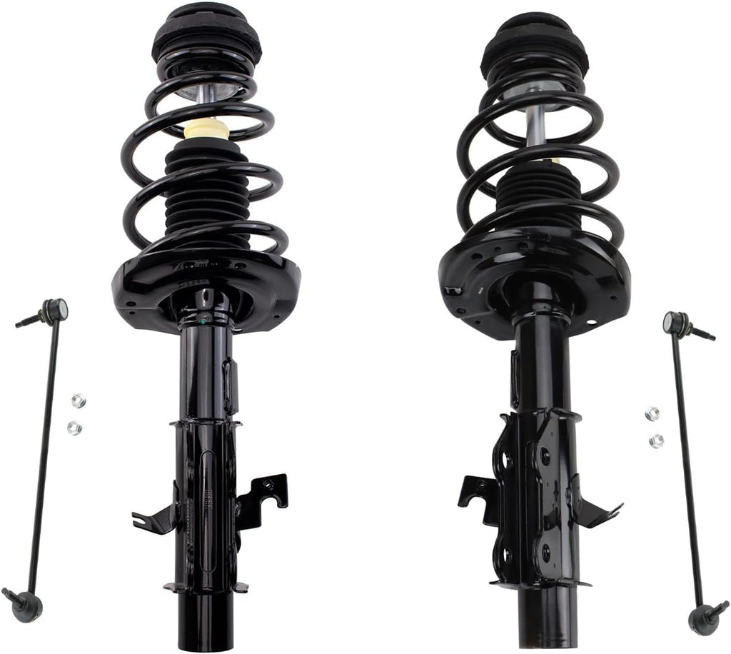 TRQ Front Suspension Kit Complete Strut & Coil Spring Assembly Sway Bar Stabilizer Link Compatible with 2010-2015 Chevrolet Camaro