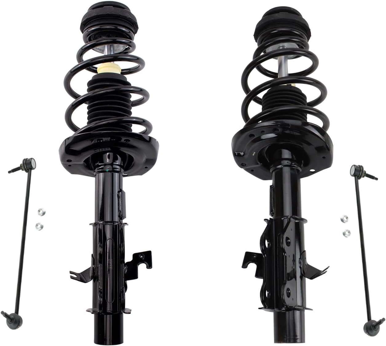 TRQ Front Suspension Kit Complete Strut & Coil Spring Assembly Sway Bar Stabilizer Link Compatible with 2010-2015 Chevrolet Camaro