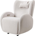 EONIX Stylish Power Glider Rocker Recliner Chair, Dual Motor Independently Controlled Footrest and Backrest, Detachable Headrest, Lazy Boy Recliner Chair for Living Room, SXXY010041, Cream White