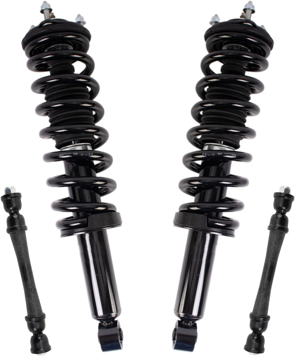 TRQ Front Suspension Kit Shock & Spring Strut Assembly Sway Bar Stabilizer Link Compatible with 2015-2019 Chevrolet Colorado GMC Canyon