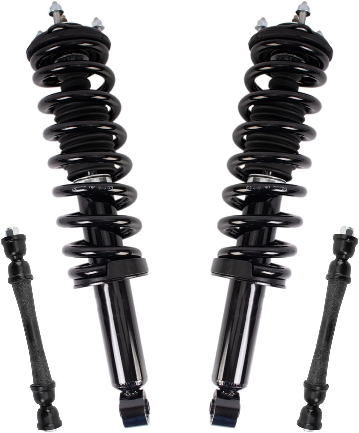 TRQ Front Suspension Kit Shock & Spring Strut Assembly Sway Bar Stabilizer Link Compatible with 2015-2019 Chevrolet Colorado GMC Canyon