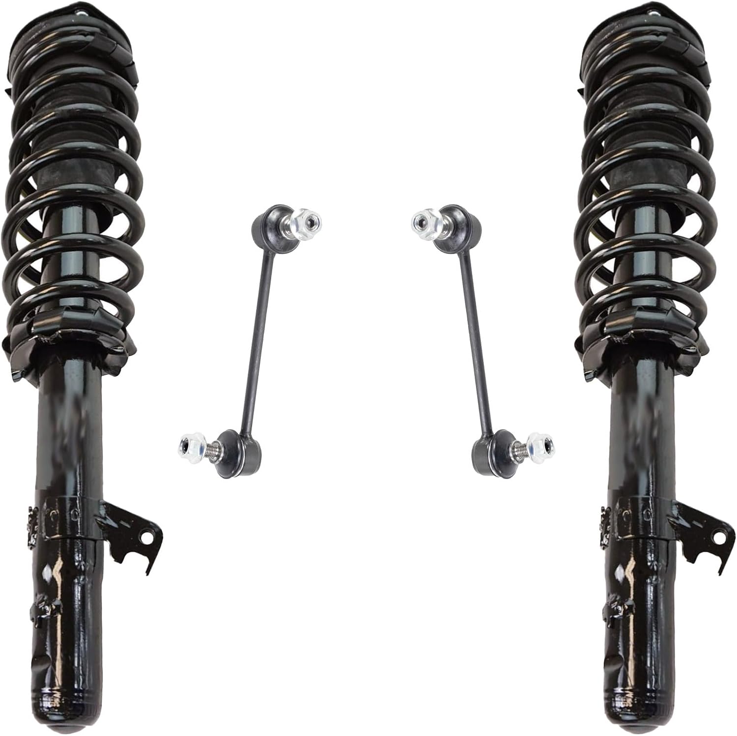TRQ Front Suspension Kit Shock & Spring Strut Assembly Sway Bar Stabilizer Link Compatible with 2006-2009 Ford Fusion Mercury Milan
