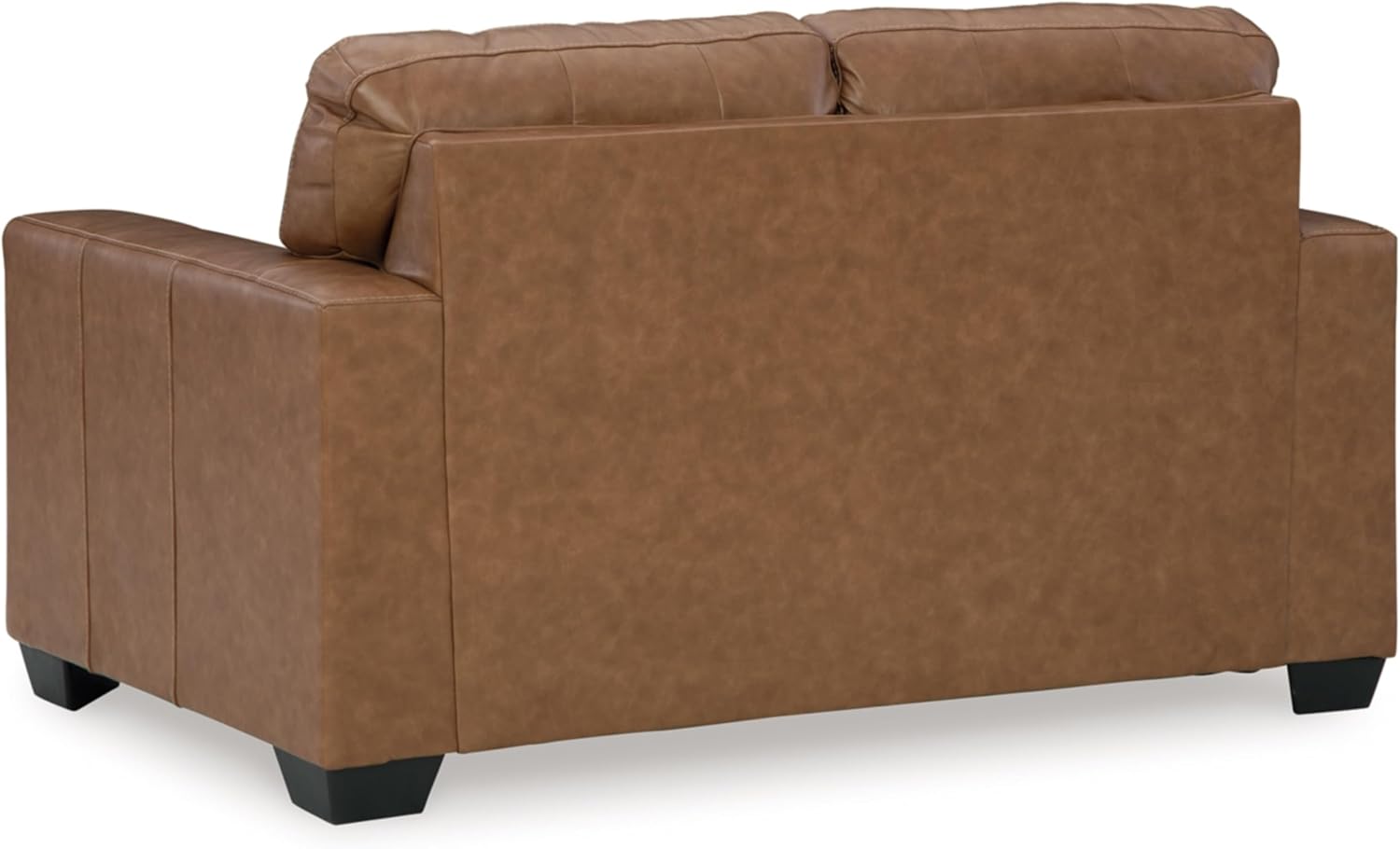 Signature Design by Ashley Bolsena Contemporary Leather Match Loveseat, Dark Brown