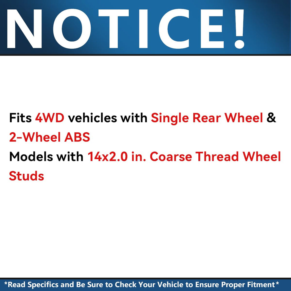 Detroit Axle - 4WD Front Wheel Bearing Hub for 1999-2001 Ford F-250 F-350 Super Duty [SRW, 2-Wheel ABS], 1999 2000 2001 Replacement Wheel Bearing Hub Assembly Set