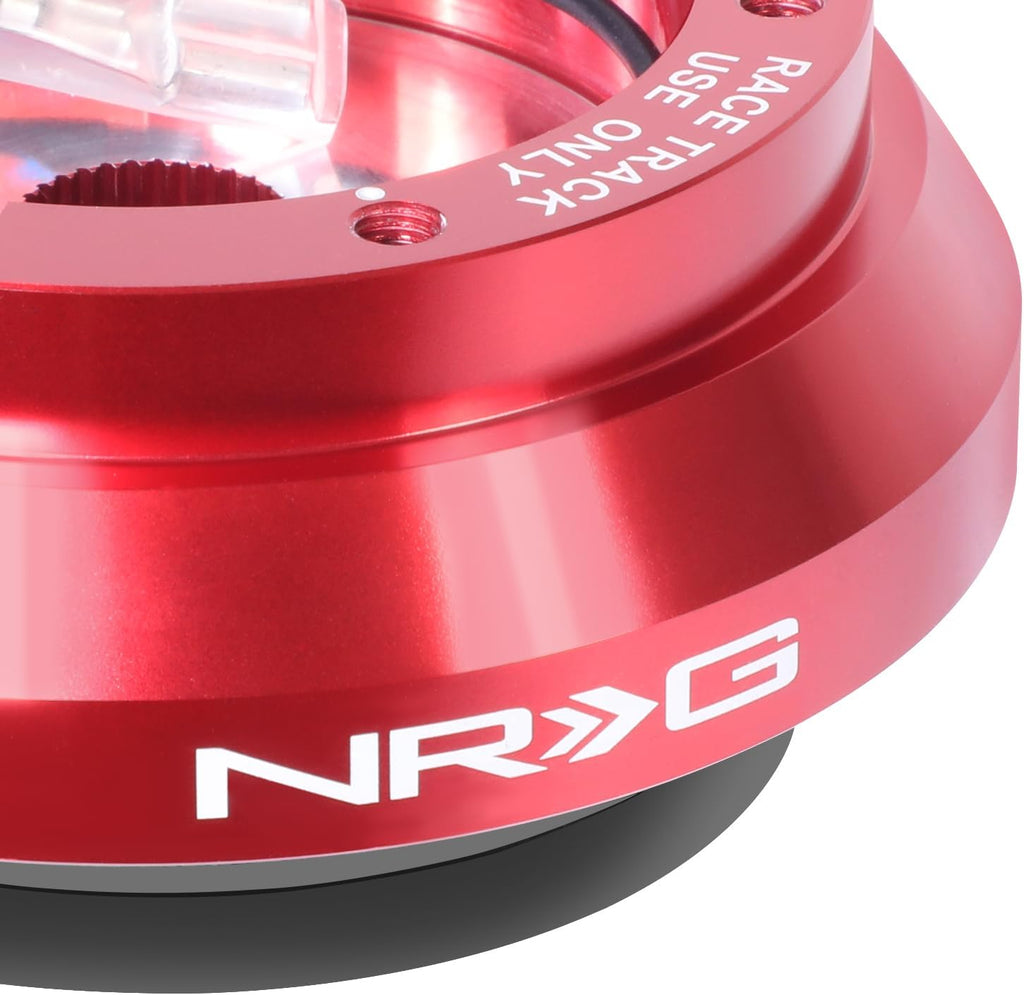 NRG Innovations Racing Style Steering Wheel Short Hub, Lockable Aluminum Steering Shaft, 6x70mm Bolt Pattern Quick Release Adapter Unit, For Toyota/Scion, Red, NRG-SRK-120H-RD