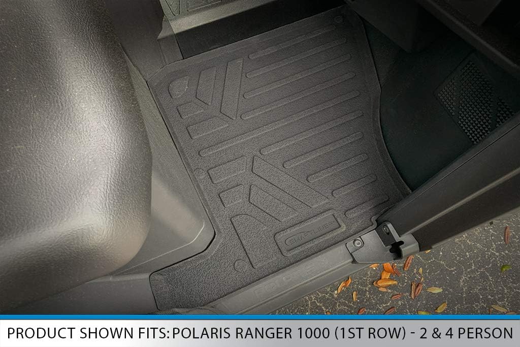SMARTLINER Floor Mats 2 Row Liner Set for 2018-2024 Polaris Ranger