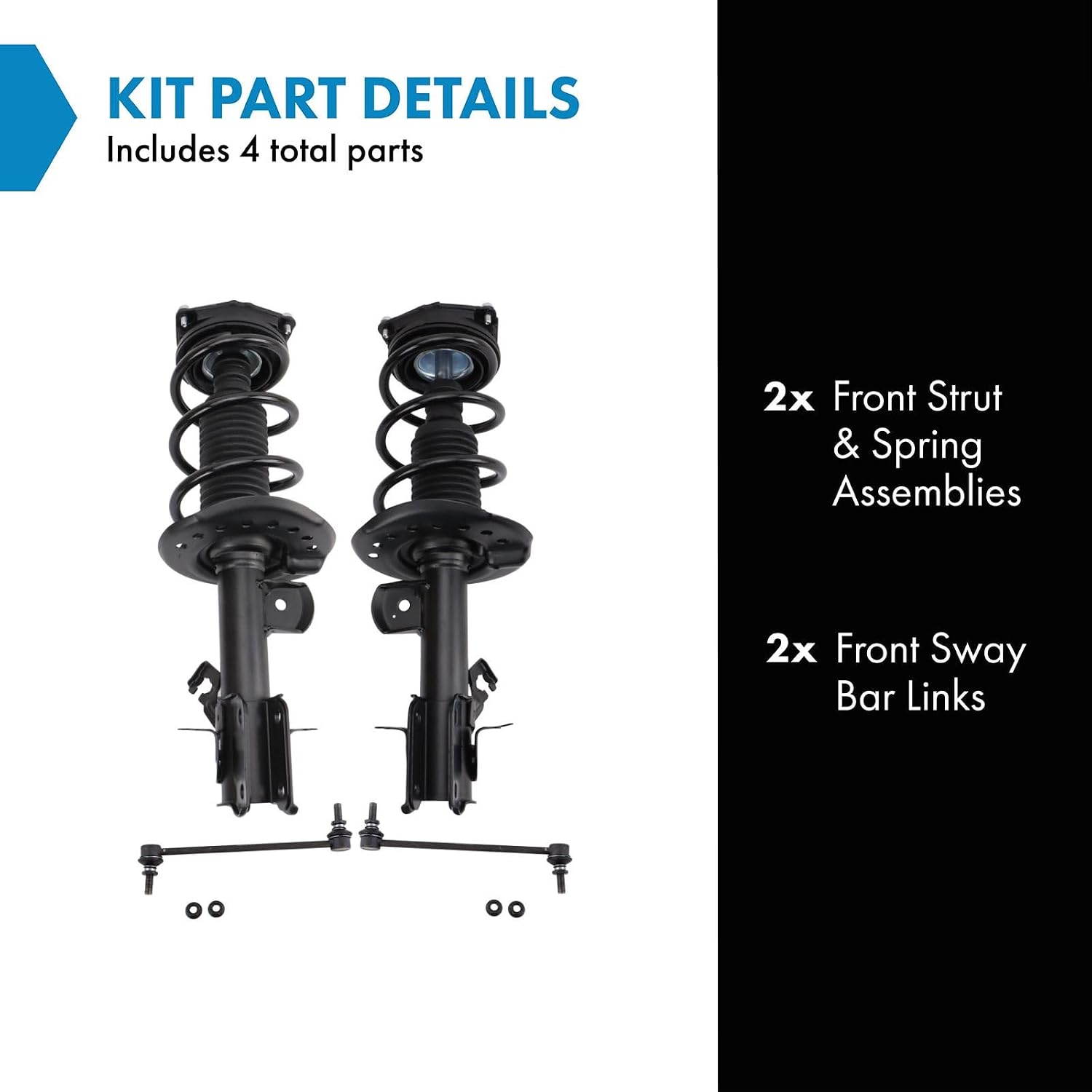 TRQ Front Suspension Kit Compatible with 2011-2022 Nissan LEAF
