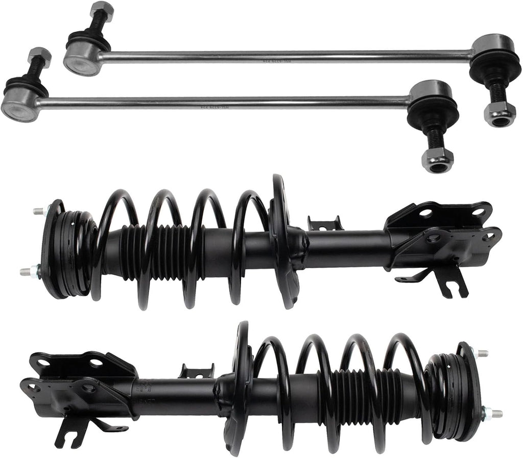 TRQ Front Suspension Kit Complete Strut & Coil Spring Assembly Sway Bar Stabilizer Link Compatible with 2014-2017 Mazda 6