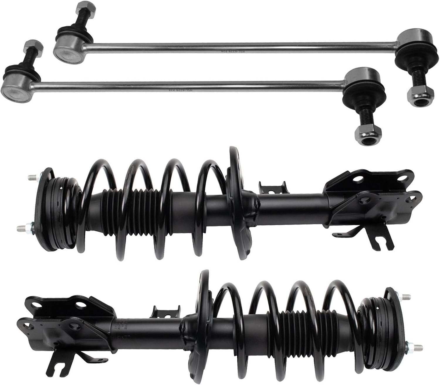 TRQ Front Suspension Kit Complete Strut & Coil Spring Assembly Sway Bar Stabilizer Link Compatible with 2014-2017 Mazda 6