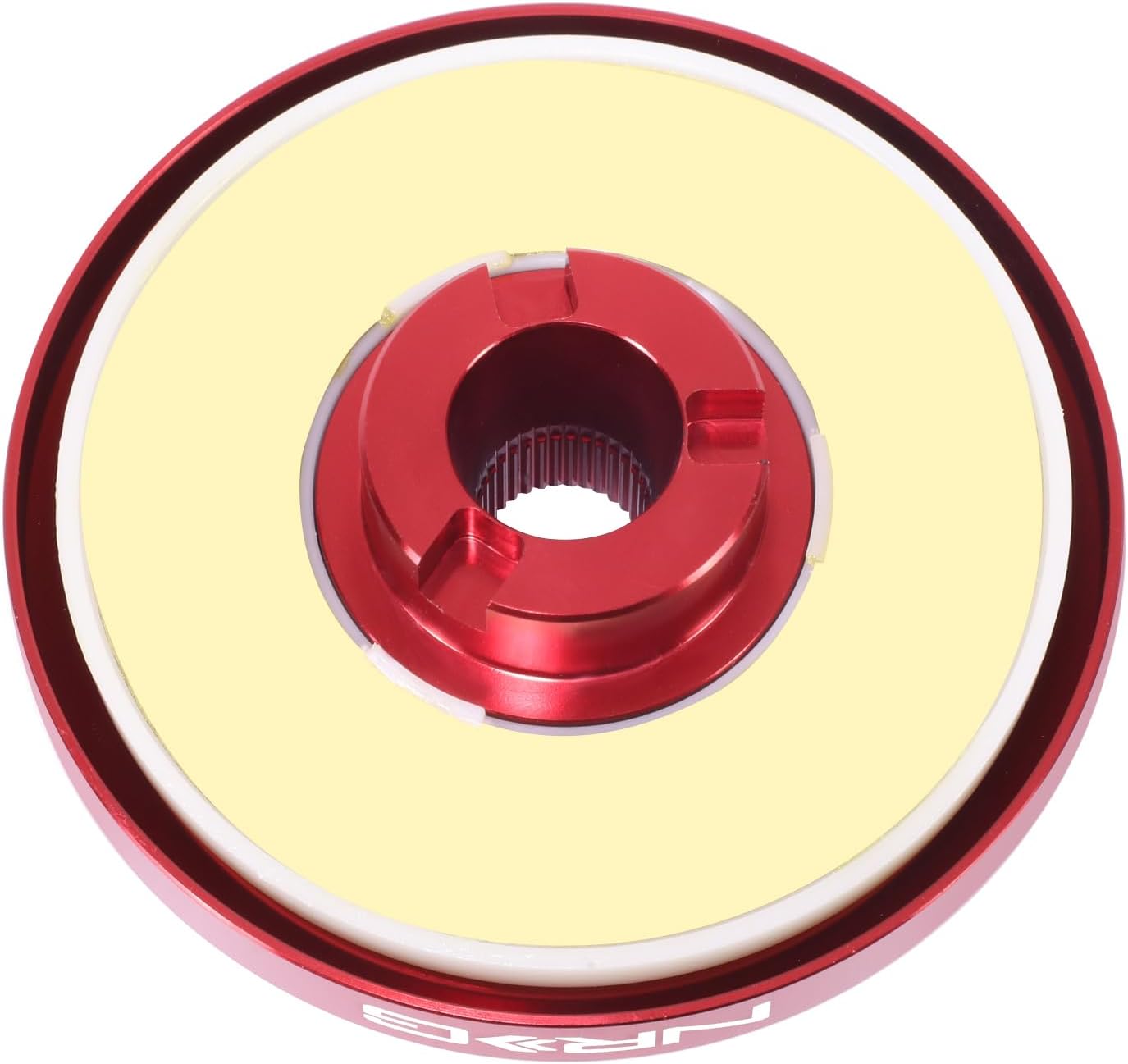 NRG Innovations Racing Style Steering Wheel Short Hub, Lockable Aluminum Steering Shaft, 6x70mm Bolt Pattern Quick Release Adapter Unit, For Mitsubishi/Subaru, Red, NRG-SRK-100H-RD