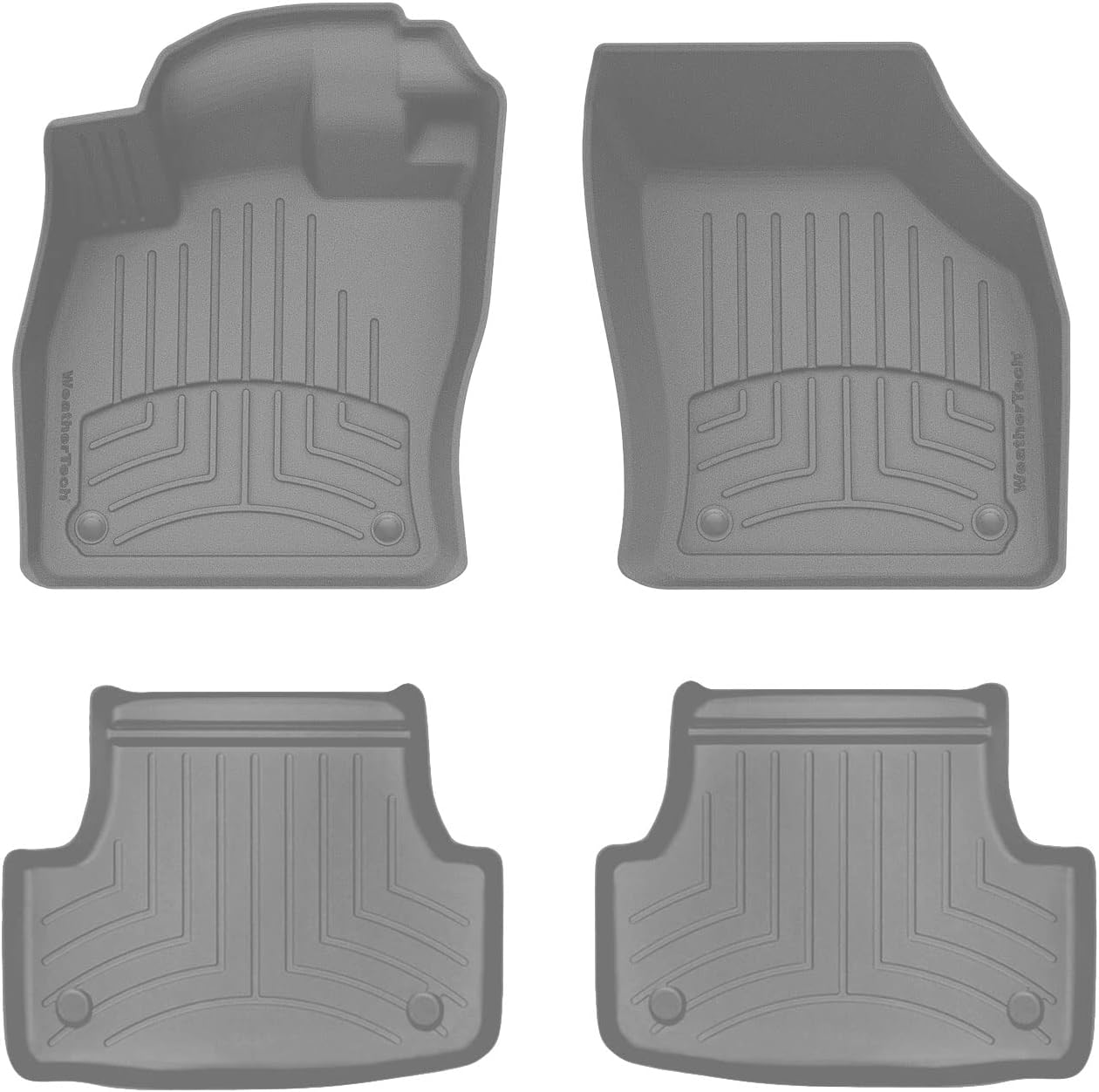 WeatherTech FloorLiner HP Custom Fit Floor Mats for Audi A3, S3, A3 Sportback e-tron - 1st & 2nd Row (46496-1-2IM), Grey