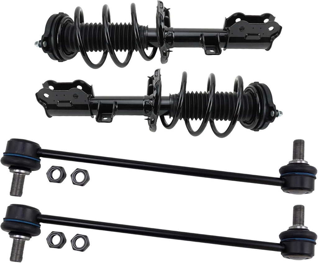 TRQ Front Suspension Kit Complete Strut & Coil Spring Assembly Sway Bar Stabilizer Link Compatible with 2019-2021 Hyundai Tucson
