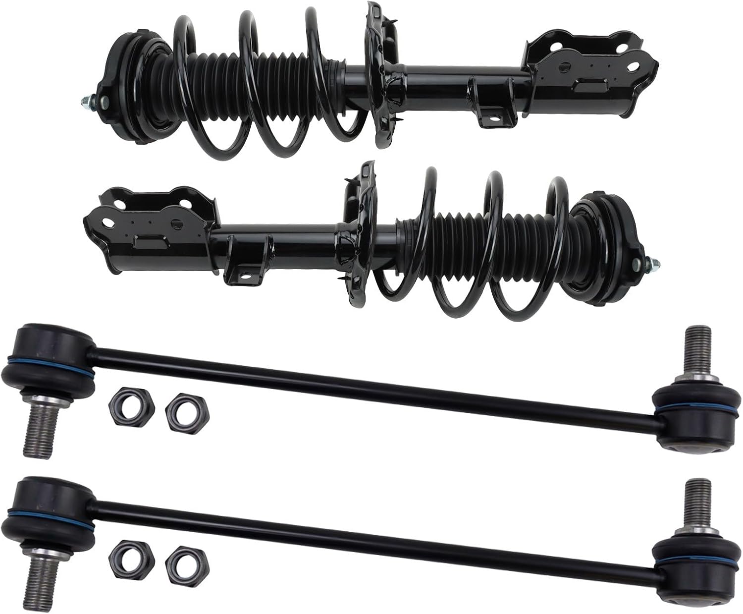 TRQ Front Suspension Kit Complete Strut & Coil Spring Assembly Sway Bar Stabilizer Link Compatible with 2019-2021 Hyundai Tucson