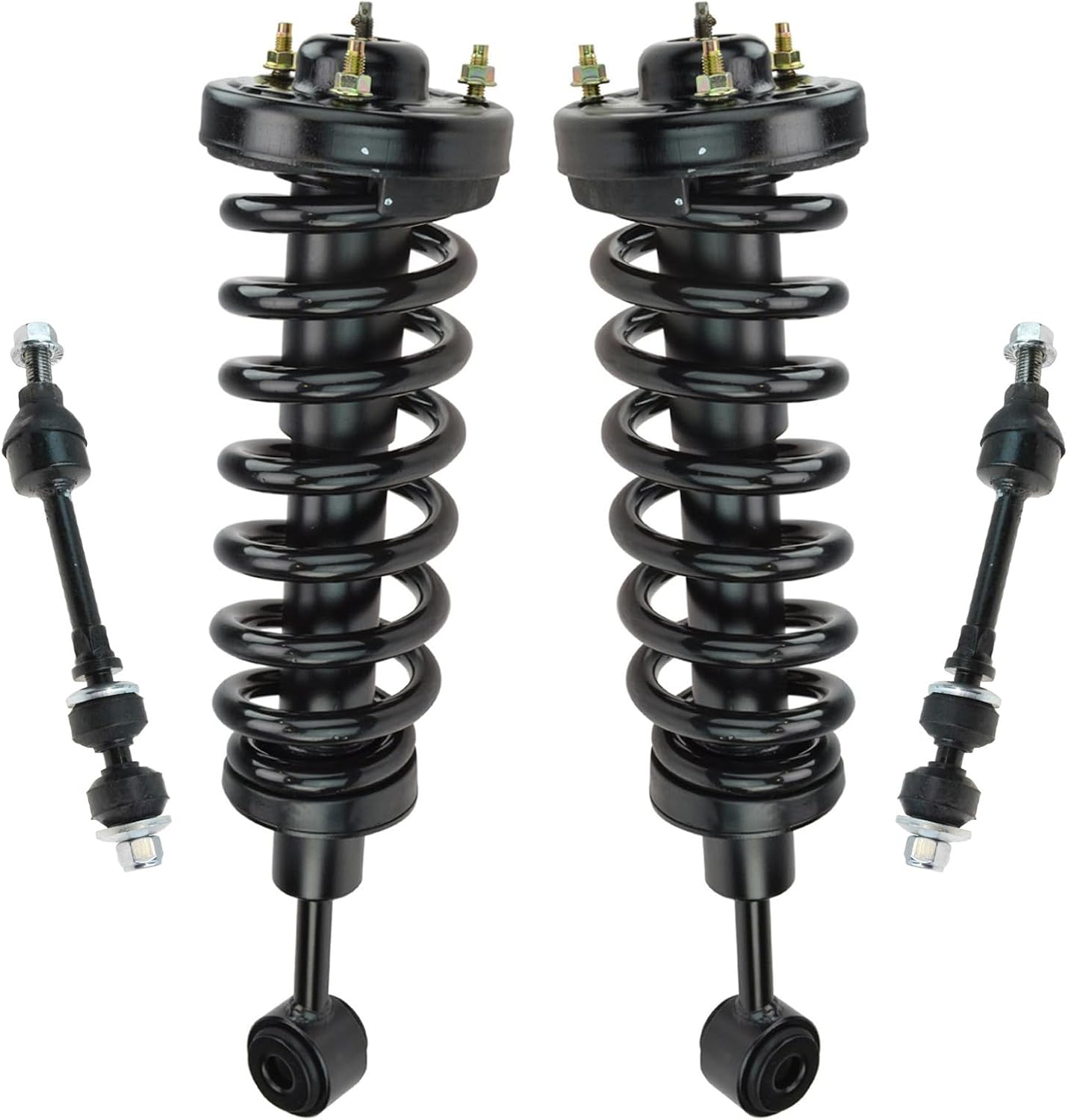 TRQ Front Suspension Kit Shock & Spring Strut Assembly Sway Bar Stabilizer Link Compatible with 2005-2008 Ford F-150 2006-2008 Lincoln Mark LT