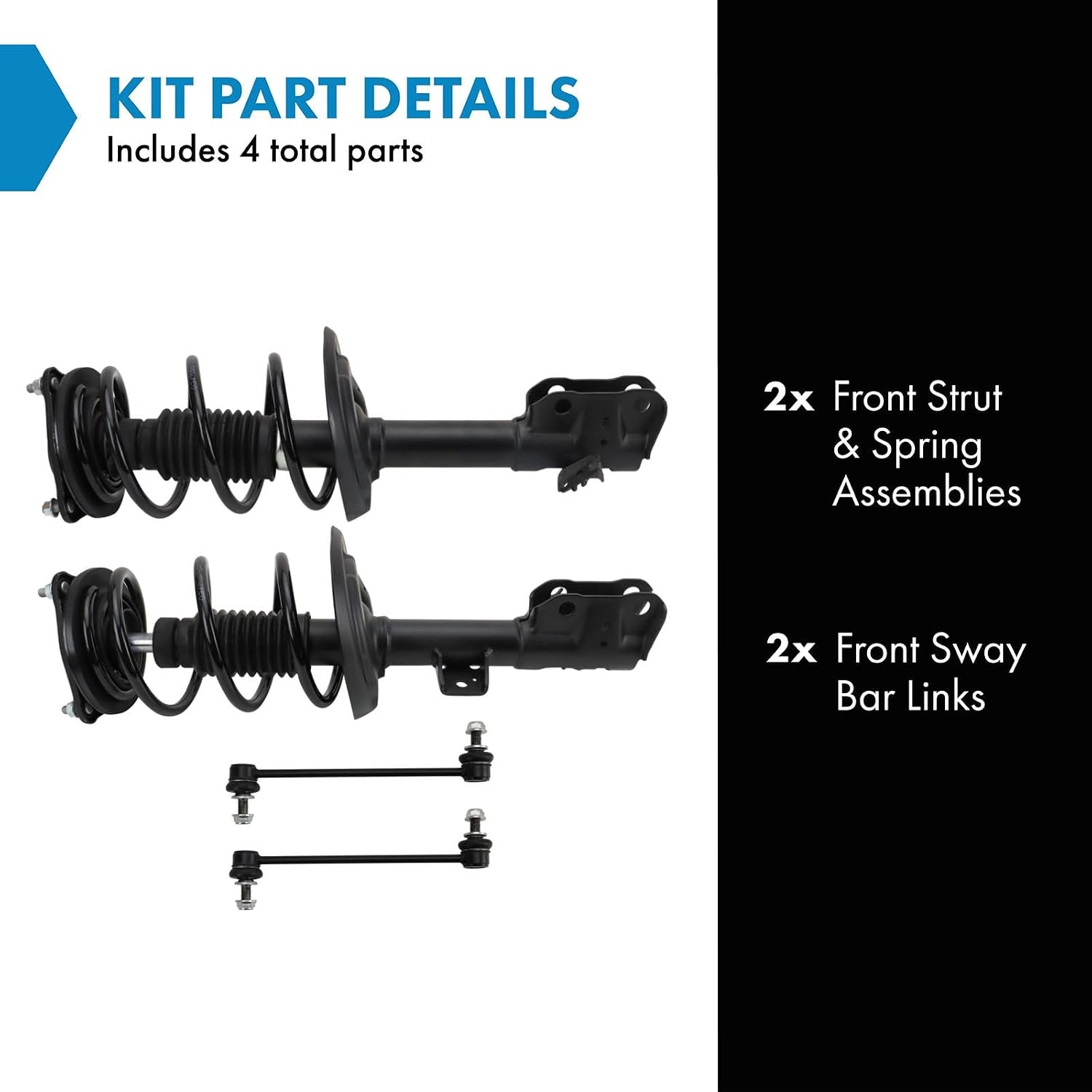TRQ Front Suspension Kit Compatible with 2019-2023 Toyota RAV4