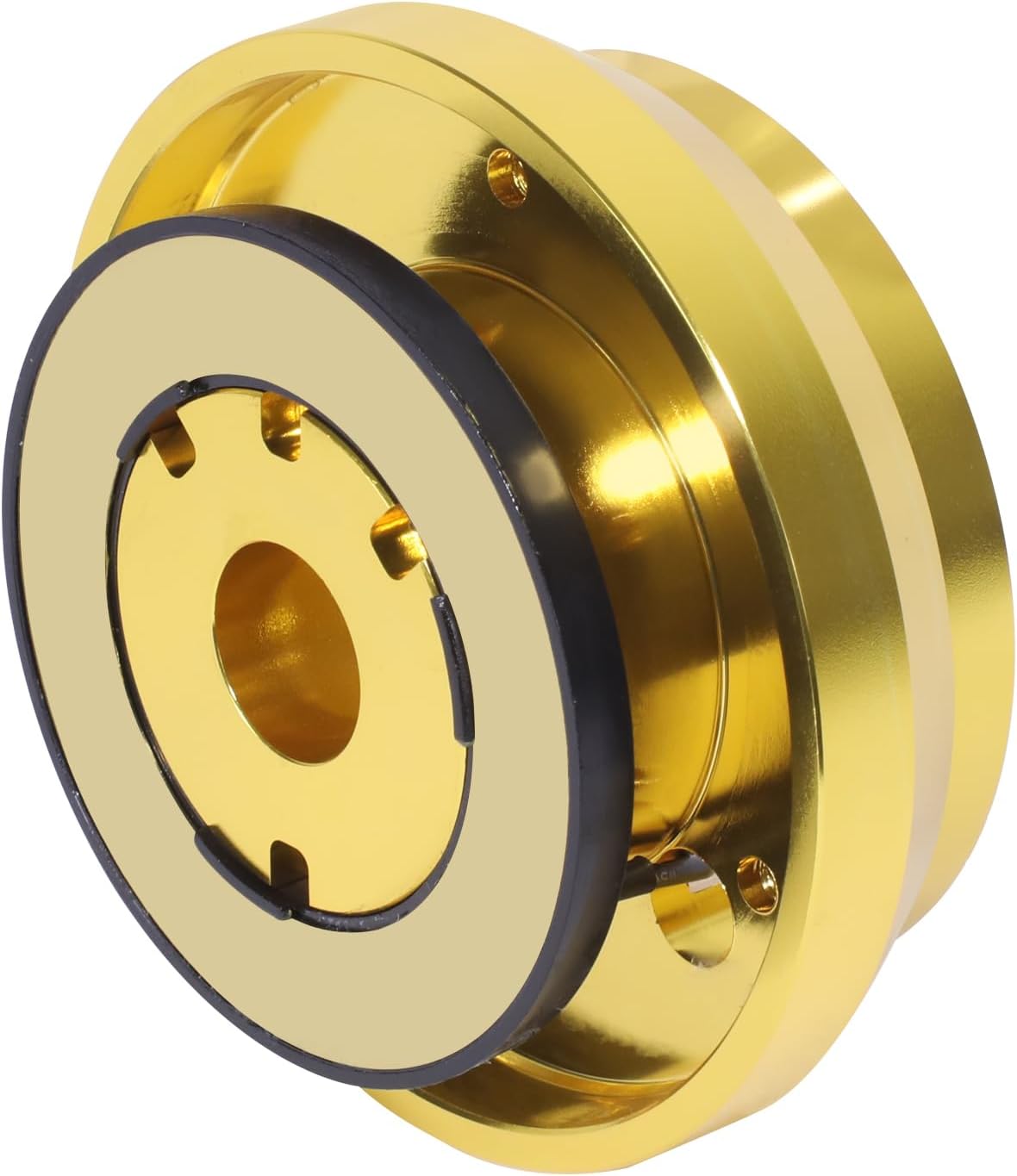 NRG Innovations Racing Style Steering Wheel Short Hub, Lockable Aluminum Steering Shaft, 6x70mm Bolt Pattern Quick Release Adapter Unit, For Toyota/Scion, Chrome Gold, NRG-SRK-120H-CG