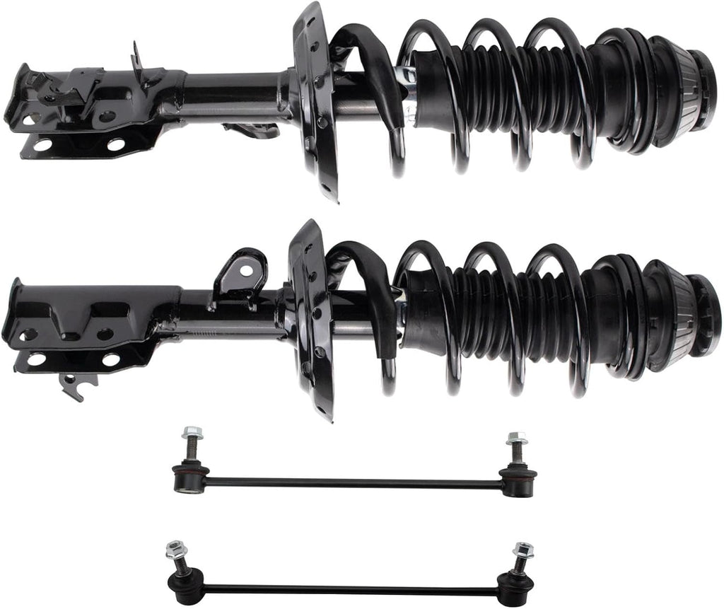 TRQ Front Suspension Kit Complete Strut & Coil Spring Assembly Sway Bar Stabilizer Link Compatible with 2015-2020 Honda FIT