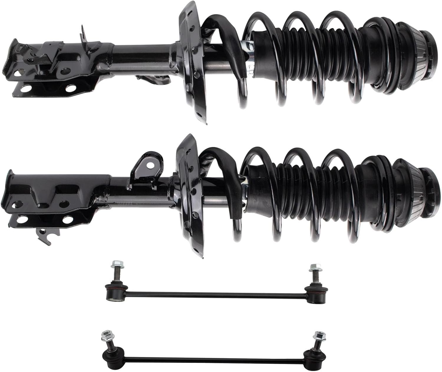 TRQ Front Suspension Kit Complete Strut & Coil Spring Assembly Sway Bar Stabilizer Link Compatible with 2015-2020 Honda FIT