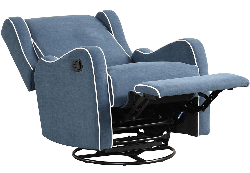 Angel Line Rebecca Upholstered Swivel Gliding Recliner, Blue
