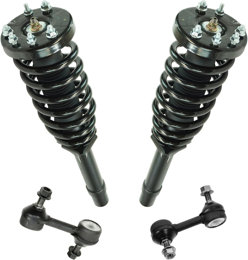 TRQ Front Suspension Kit Complete Strut & Coil Spring Assembly Sway Bar Stabilizer Link Compatible with 2010-2011 Honda Accord Crosstour 2012 Crosstour