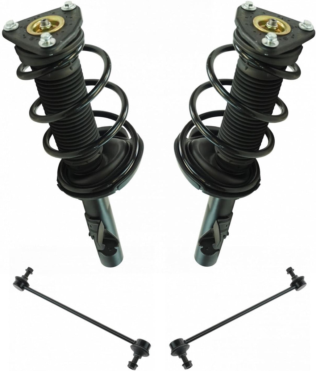 TRQ Front Suspension Kit Complete Strut & Coil Spring Assembly Sway Bar Stabilizer Link Compatible with 2012-2013 Ford Focus