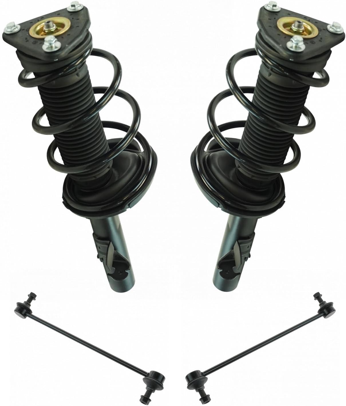 TRQ Front Suspension Kit Complete Strut & Coil Spring Assembly Sway Bar Stabilizer Link Compatible with 2012-2013 Ford Focus