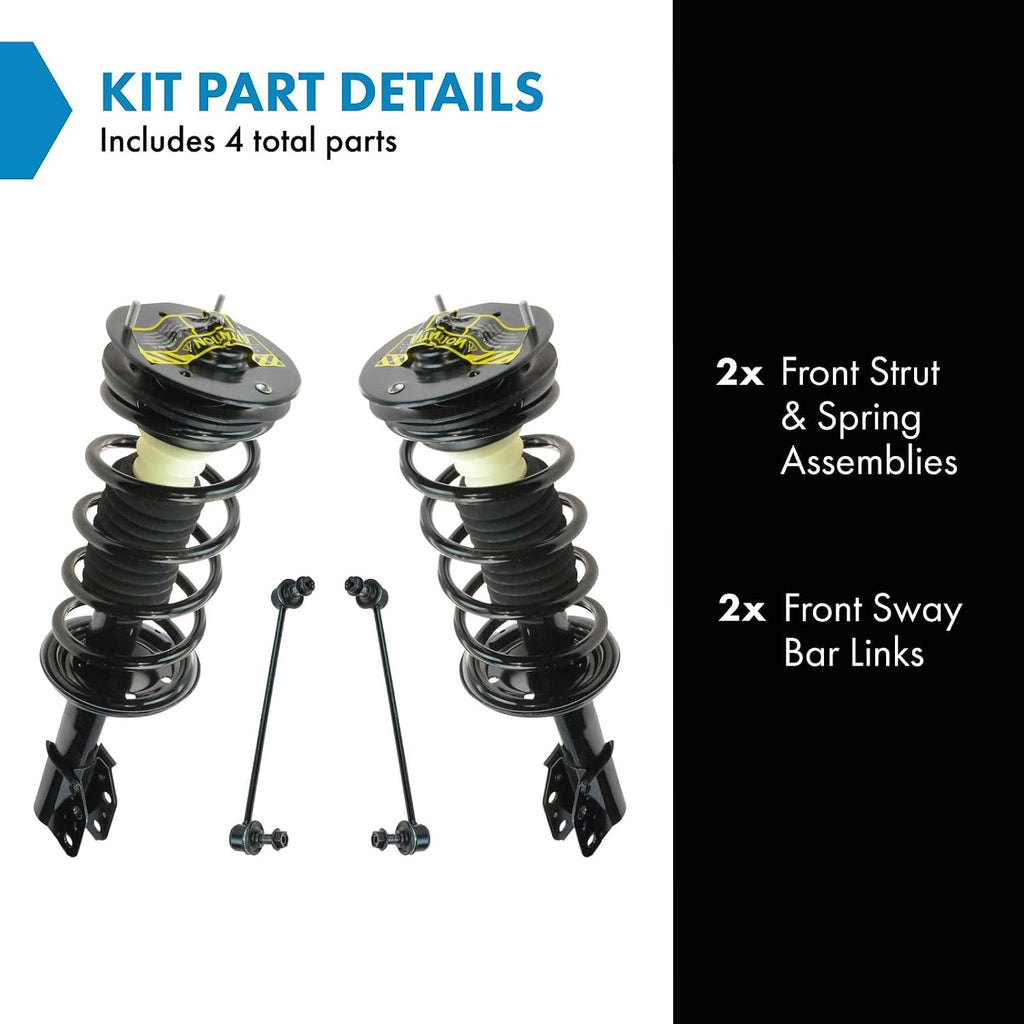 TRQ Front Suspension Kit Complete Strut & Coil Spring Assembly Sway Bar Stabilizer Link Compatible with 2002-2007 Saturn Vue