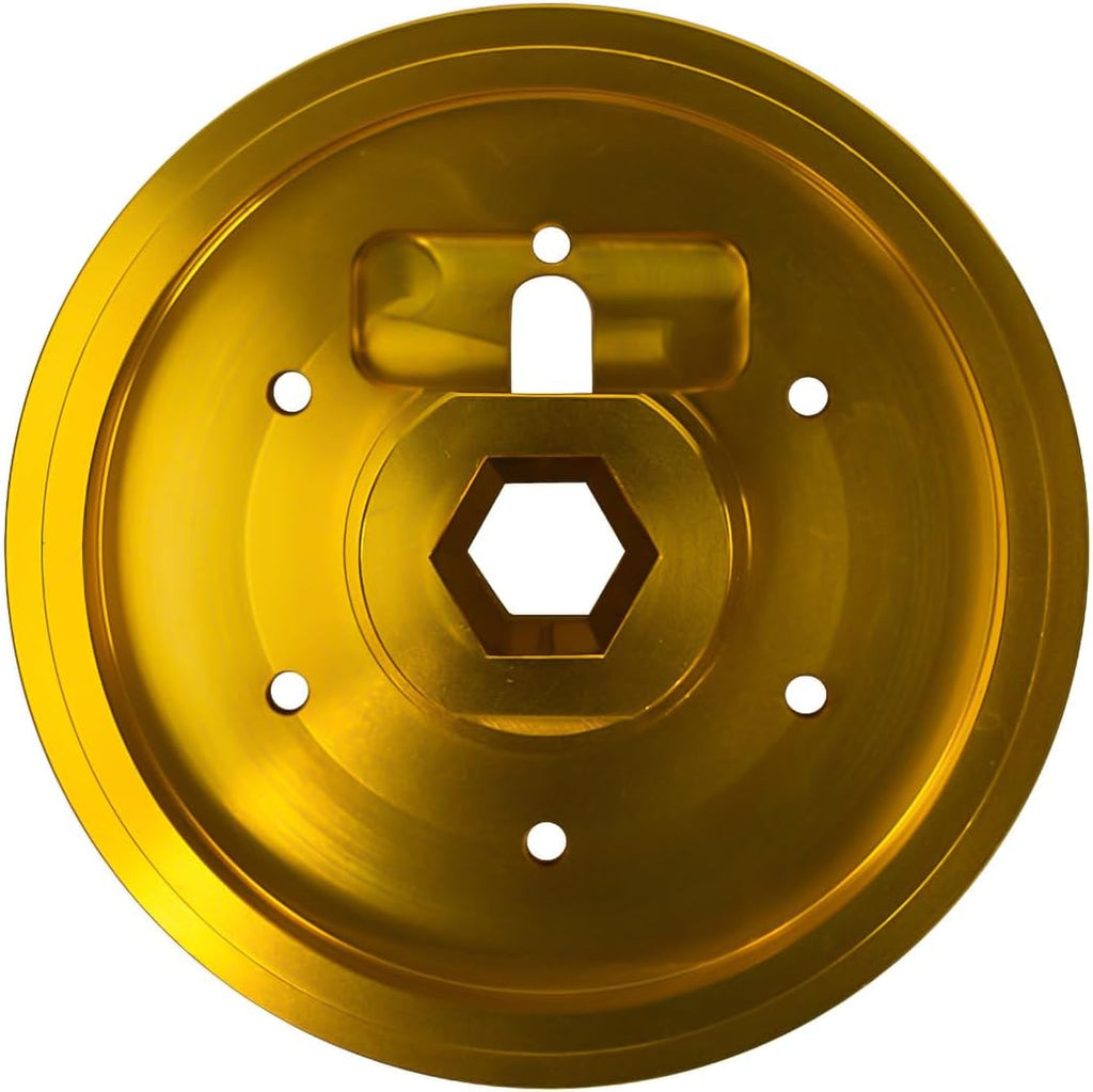 NRG Innovations Racing Style Steering Wheel Short Hub, Lockable Aluminum Steering Shaft, 6x70mm Bolt Pattern Quick Release Adapter, Compatible For 03-14 Ford/Mazda/Lotus, Chrome Gold, NRG-SRK-175H-CG