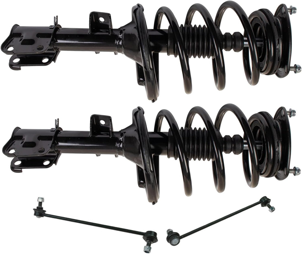TRQ Front Suspension Kit Complete Strut & Coil Spring Assembly Sway Bar Stabilizer Link Compatible with 2007-2012 Hyundai Veracruz