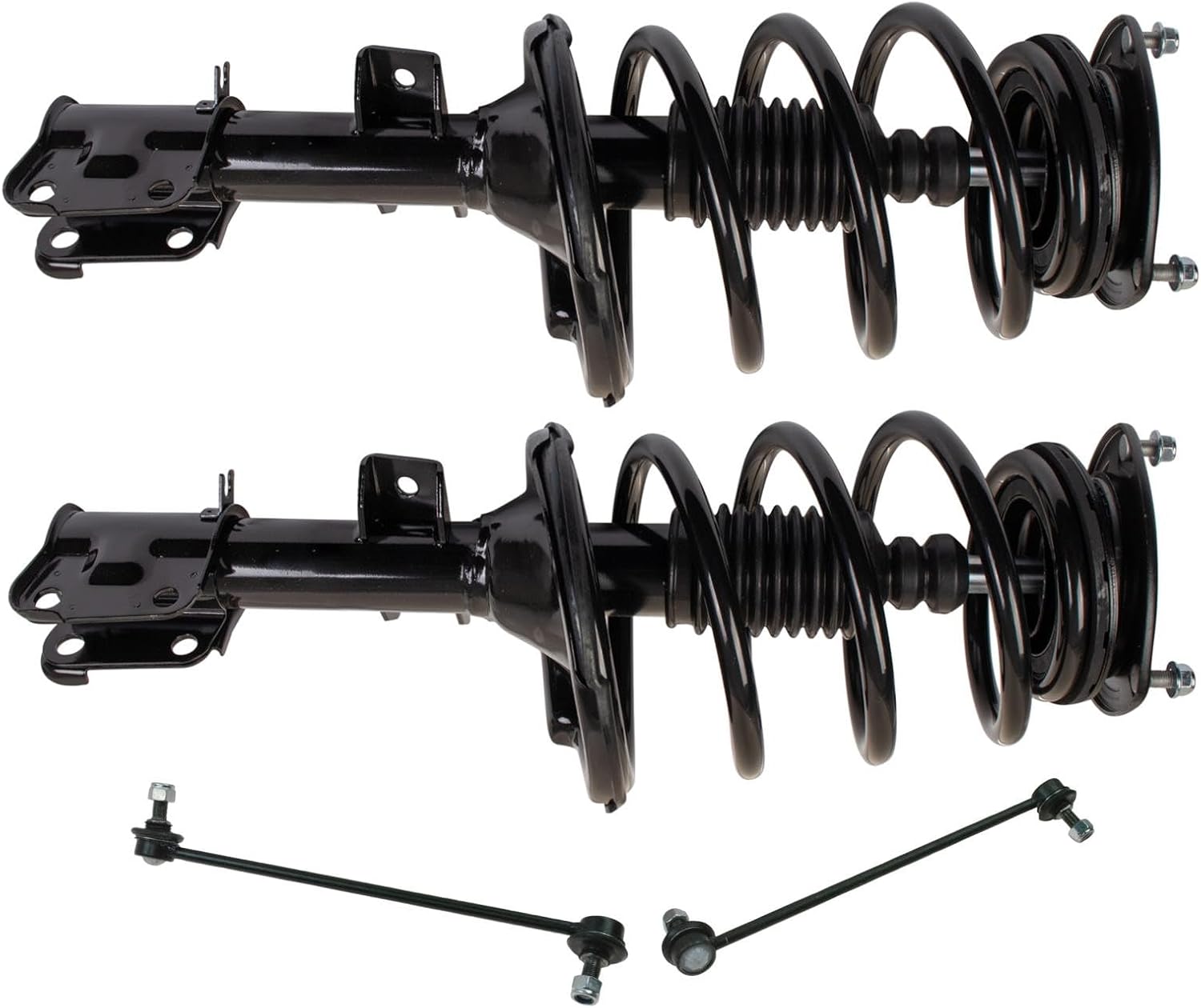 TRQ Front Suspension Kit Complete Strut & Coil Spring Assembly Sway Bar Stabilizer Link Compatible with 2007-2012 Hyundai Veracruz