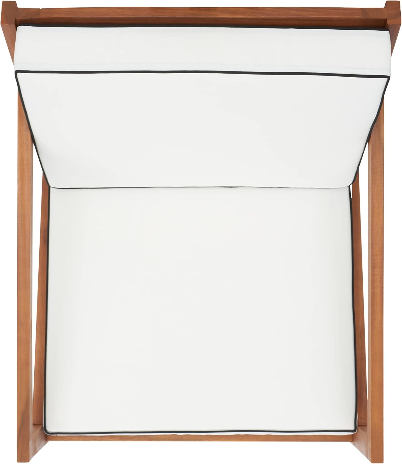 SAFAVIEH Outdoor Collection Vernon Natural/Beige Cushion with Black Piping Rocking Chair