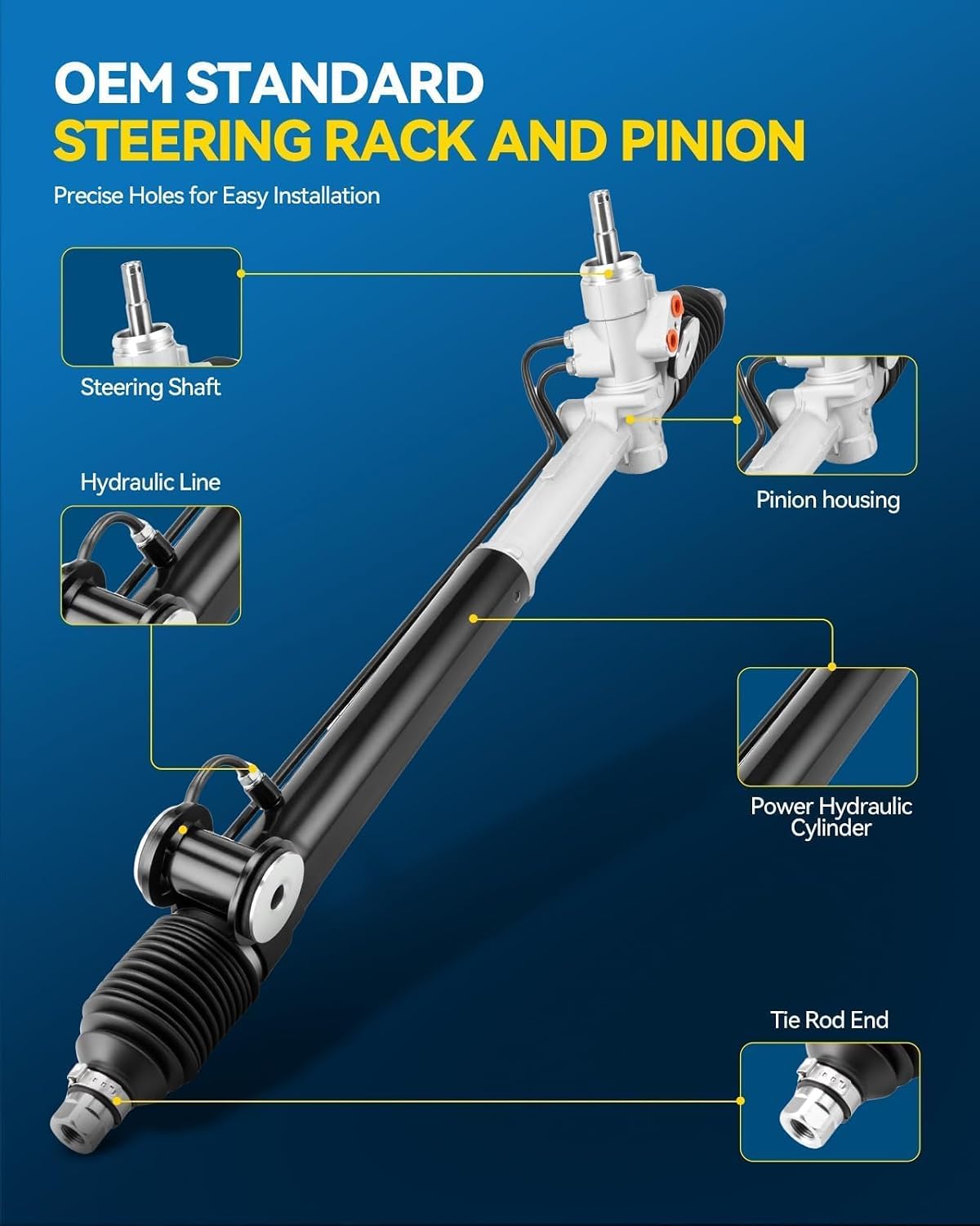 PHILTOP Hydraulic Power Steering Rack & Pinion Kit for Trailblazer, Envoy, Trailblazer EXT, Envoy XL, Rainier, Envoy XUV, Bravada, Ascender, 9-7x, with Outer Tie Rod Ends, Replace# 22-1014