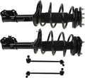 TRQ Front Suspension Kit Complete Strut & Coil Spring Assembly Sway Bar Stabilizer Link Compatible with 2006-2011 Hyundai Accent Kia Rio Rio5