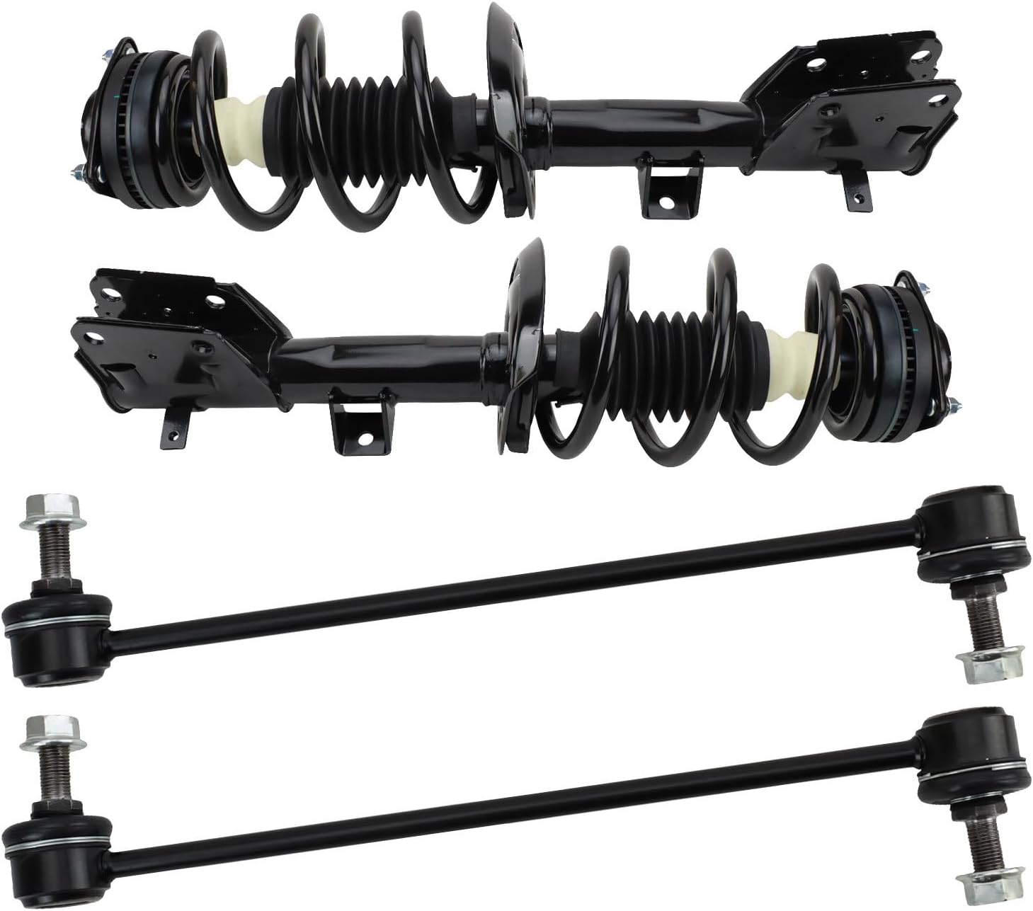 TRQ Front Suspension Kit Complete Strut & Coil Spring Assembly Sway Bar Stabilizer Link Compatible with 2017-2020 Chrysler Pacifica