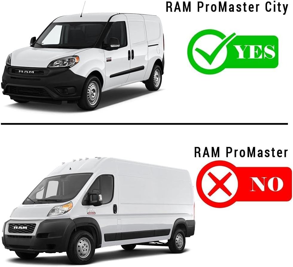 REZAW-PLAST Rubber Cargo Mat for Ram ProMaster City 2015–2022 – Heavy Duty, Odorless, All-Season Trunk Liner – Custom Fit Van Bed Mat – Black – 1/8' Thick (Not for ProMaster 1500–3500)