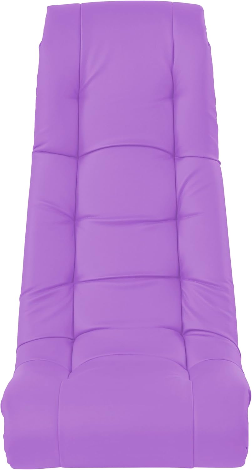 Factory Direct Partners Soft Tufted Floor Rocker - Cushioned Ground Chair for Kids Teens and Adults - Great for Reading, Gaming, Meditating, TV - Lavender, 10488-LV