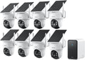 aosu D1 Classic 8-Cam Wireless Outdoor Security System, Solar Powered, 3K FullColor Night Vision, 360° PTZ, Smart AI Tracking, Local 32GB (Up to 16TB), One App Control, No Subscription Required