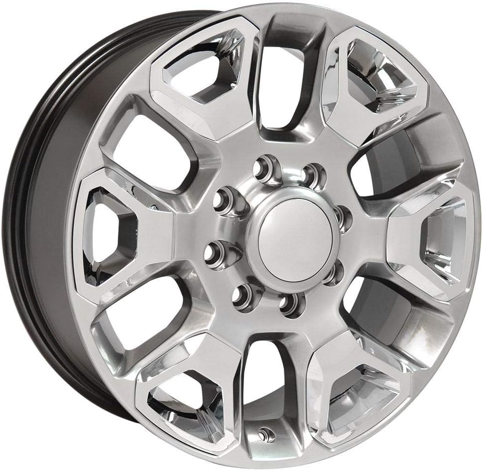 OE Wheels DG66 20 Inch Rim Fits Ram 2500 Style 8x165.1 20x8 Gloss Hyper Silver with Chrome Insert - Hollander 2562 (1)