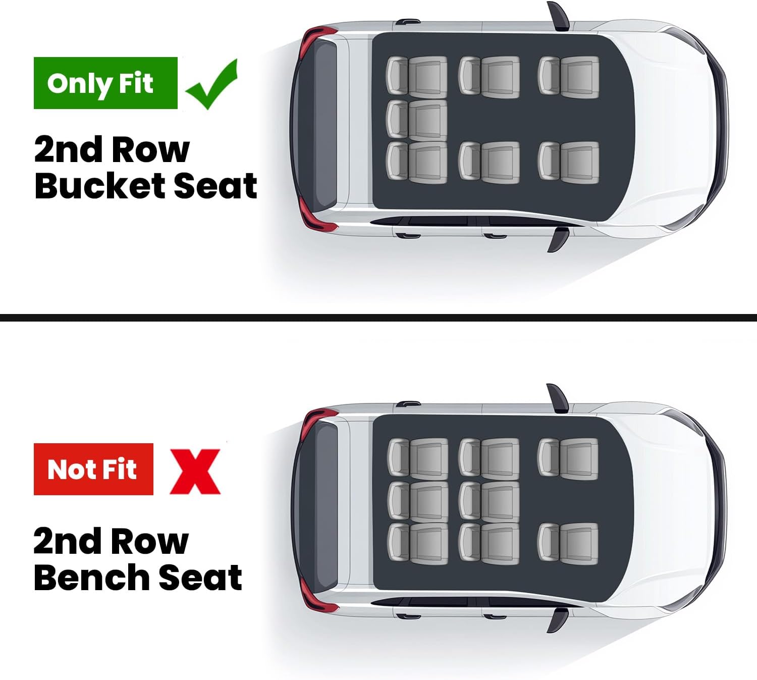 LASFIT Floor Mats & Cargo Liner with Backrest Mat 2015-2020 for 7-Seater GMC Yukon XL(Only Yukon XL, Not Fit Yukon) & Chevy Suburban (Not fit 8/9 Seater), All Weather TPE Custom Fit Car Floor Liner