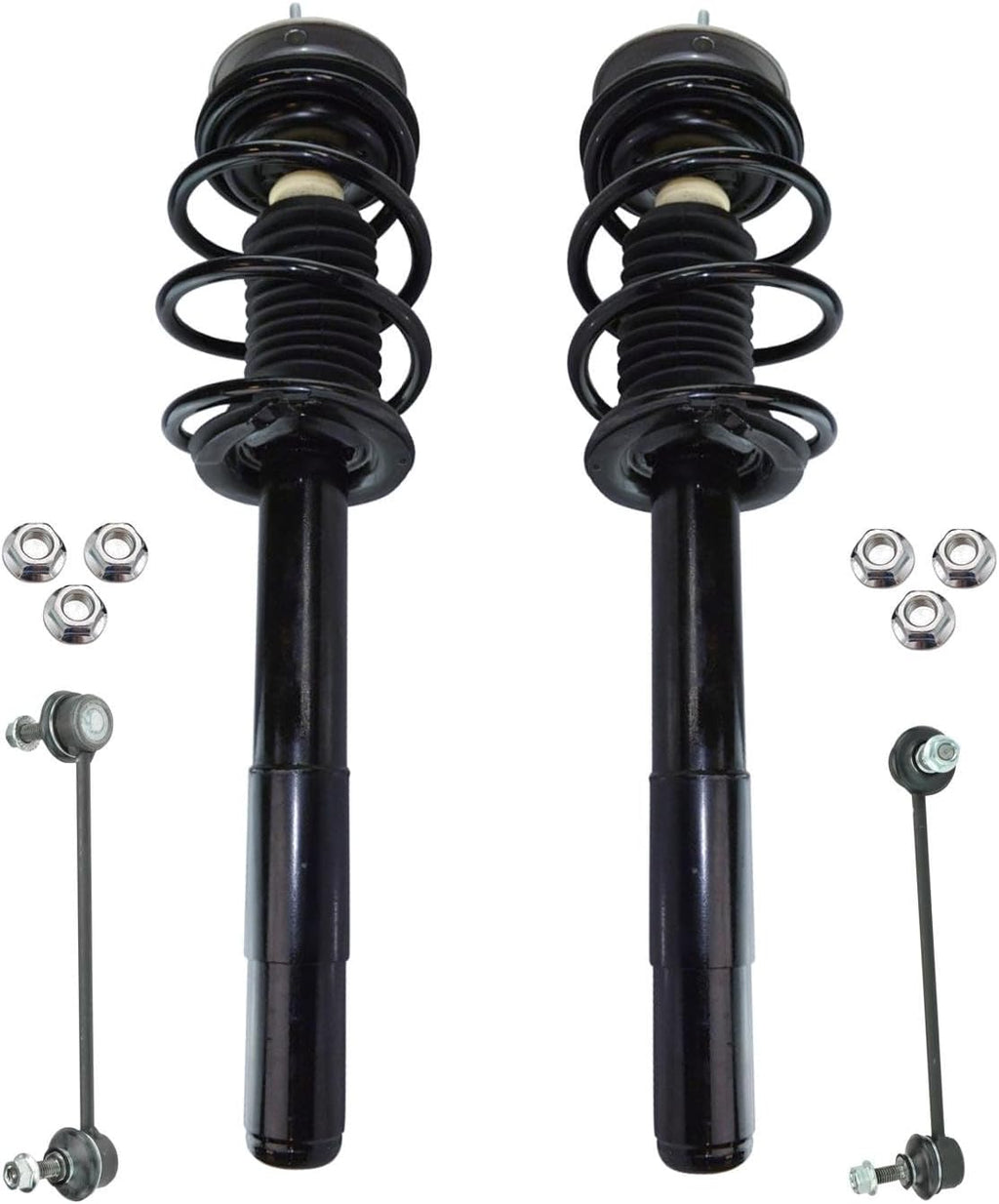 TRQ Front Suspension Kit Complete Strut & Coil Spring Assembly Sway Bar Stabilizer Link Compatible with 2001-2003 BMW 525i 1997-2000 528i 530i