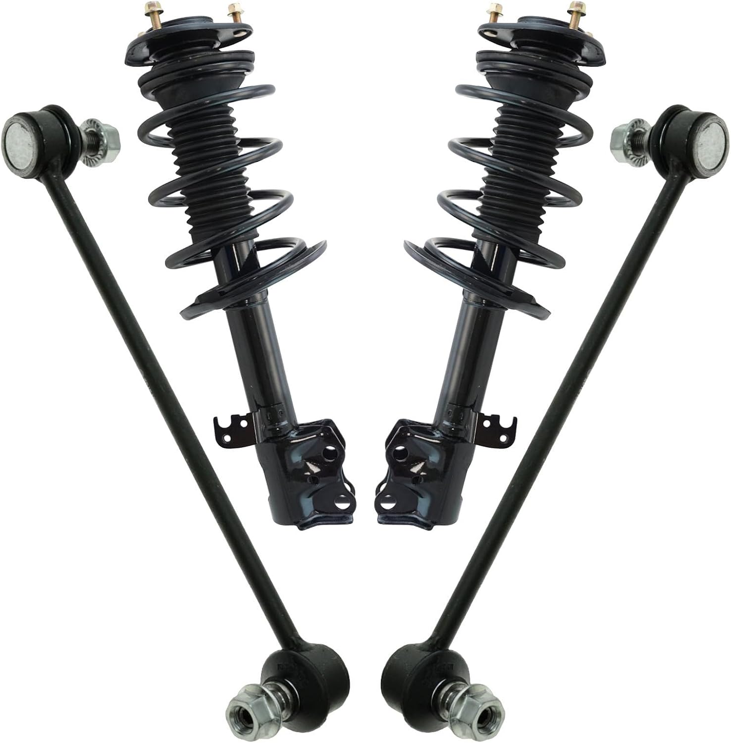 TRQ Front Suspension Kit Complete Strut & Coil Spring Assembly Sway Bar Stabilizer Link Compatible with 2014-2019 Toyota Corolla