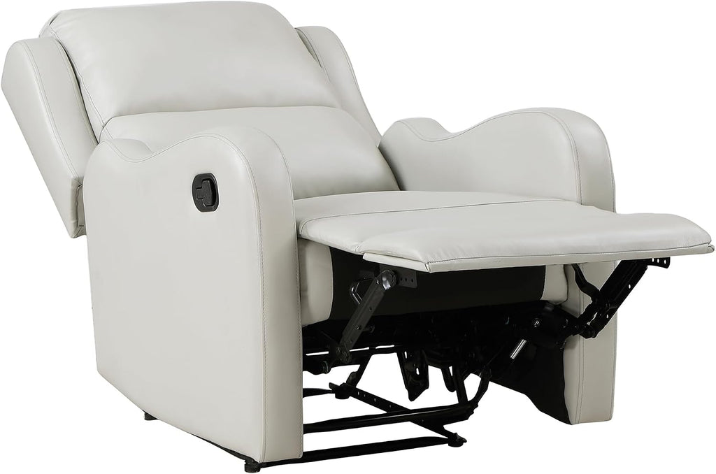 Lexicon Manual Recliner Chair, Reclining Sofa Chair, Home Theater Seating, Wall Hugger, Manual Recliner for Living Room/Office/Apartment, Easy Assembly, Taupe Faux Leather