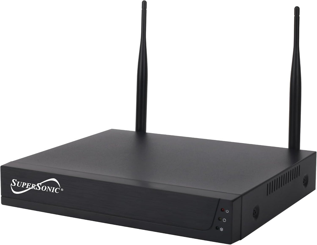 Supersonic SC-5008NVR 8-Channel 1080P NVR Security Camera System with 1TB HDD- WiFi IP Cameras, 4mm Lens, H.265+, Dual Stream, Night Vision, Motion Detection, Remote Viewing, Indoor/Outdoor Use