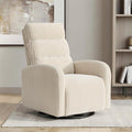 Swivel Rocker Chair, 360°Swivel Rocker Chairs with High Back Arms, Rocking Lazy Boy Chairs, Upholstered Swivels Corduroy Glider for Living Room, Bedroom, Nursing, Beige